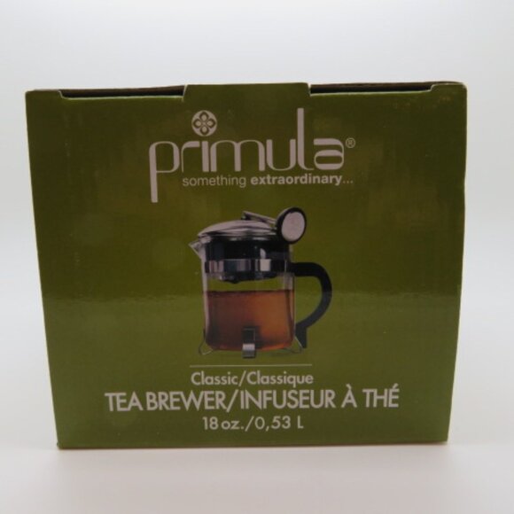 Teapot Tea Infuser Primula 18 oz Glass Pitcher Stainless Steel Basket 1 Serving - Picture 14 of 14